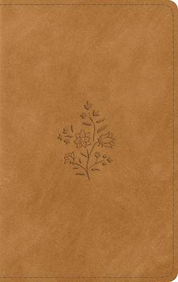 ESV Giant Print Personal Size Bible, Red Letter, Indexed (Trutone, Nubuck Caramel, Wildflower Design)