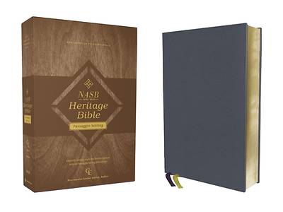 Picture of Nasb, Heritage Bible, Passaggio Setting, Genuine Leather, Buffalo, Blue, 1995 Text, Art Gilded Edges, Comfort Print