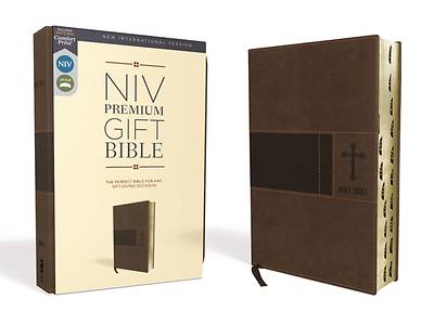 Picture of NIV, Premium Gift Bible, Leathersoft, Brown, Red Letter Edition, Indexed, Comfort Print