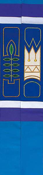 Picture of Revelation Blue Palm Leaf Crown 110" Stole