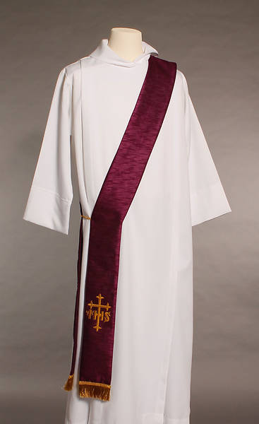 Picture of Purple IHS Cross Deacon Stole