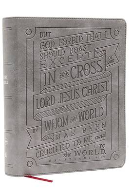 Picture of Nkjv, Journal Reference Edition Bible, Verse Art Cover Collection, Leathersoft, Gray, Red Letter, Comfort Print