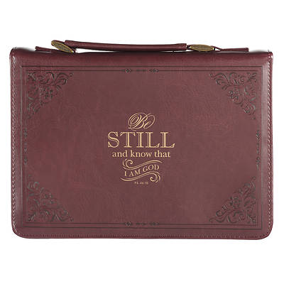 Picture of Bible Cover Medium Red Be Still Psalm 46