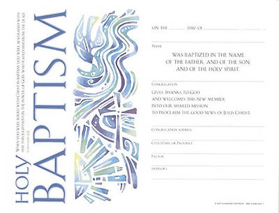 Picture of Community Adult Baptism Certificate