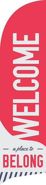 Picture of Welcome A Place to Belong Red Flag Banner