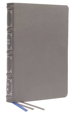 Picture of Nkjv, Reference Bible, Classic Verse-By-Verse, Center-Column, Genuine Leather, Gray, Red Letter, Thumb Indexed, Comfort Print