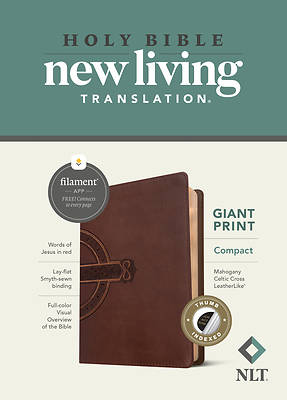 Picture of NLT Compact Giant Print Bible, Filament Enabled Edition (Red Letter, Leatherlike, Mahogany Celtic Cross, Indexed)
