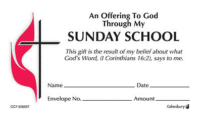 Picture of Sunday School UMC Offering Envelope Bulk Regular (Package of 500)