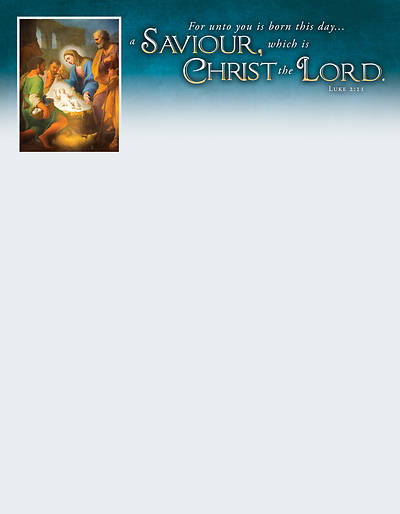 Picture of Christmas Unto is Born Letterhead