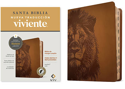 Picture of Biblia de Margen Amplio Ntv Con Filament (Sentipiel, León, Índice, Letra Roja)