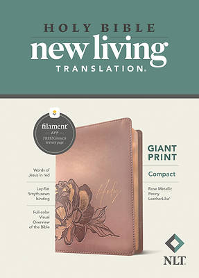 Picture of NLT Compact Giant Print Bible, Filament Enabled Edition (Red Letter, Leatherlike, Rose Metallic Peony)