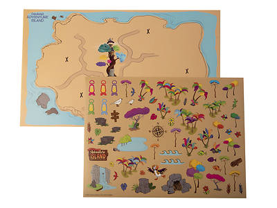 Picture of Vacation Bible School (VBS) 2021 Discovery on Adventure Island Adventure Map with Stickers (Pkg of 12)