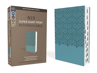 Picture of Niv, Super Giant Print Reference Bible, Leathersoft, Teal, Red Letter, Thumb Indexed, Comfort Print