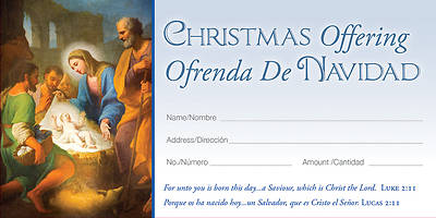 Picture of Christmas Unto Born Bilingual Offering Envelope