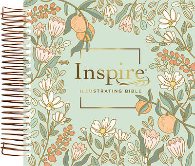 Picture of NLT Dayspring Inspire Illustrating Bible, Filament-Enabled Edition (Spiral Bound, Mint Floral Garden)