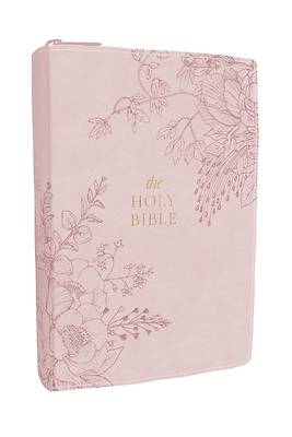 KJV Compact Large Print Bible, Pink Leathersoft Zipper Closure, Red Letter, Comfort Print