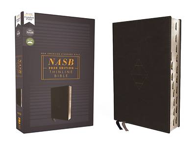 Picture of Nasb, Thinline Bible, Leathersoft, Black, Red Letter Edition, 2020 Text, Thumb Indexed, Comfort Print