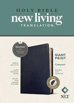 Picture of NLT Compact Giant Print Bible, Filament Enabled Edition (Red Letter, Leatherlike, Navy Blue Cross, Indexed)