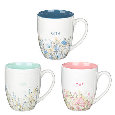 Picture of With Love Coffee Tea Mug Set Inspirational Faith Hope Love 3pc, 13oz