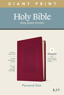 Picture of KJV Personal Size Giant Print Bible, Filament Enabled Edition (Leatherlike, Diamond Frame Cranberry)