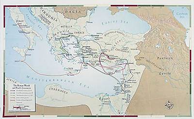 Picture of Abingdon Bible Land Map--The Roman World and Paul's Journeys