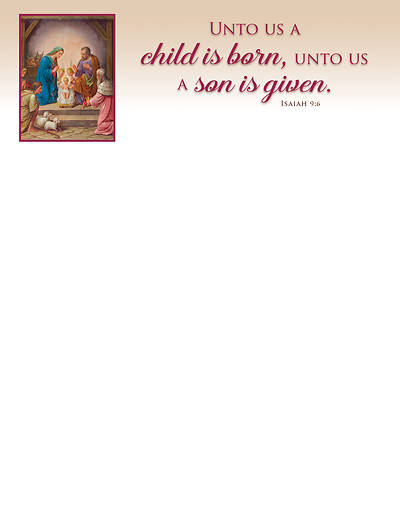 Picture of A Son is Given Letterhead Isaiah 9:6