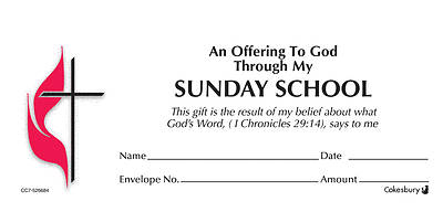 Picture of Sunday School UMC Offering Envelope Bulk Currency (Package of 500)