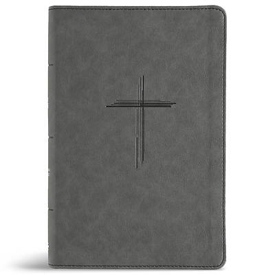 CSB Personal Size Giant Print Bible, Digital Study Edition, Charcoal Suedesoft Leathertouch