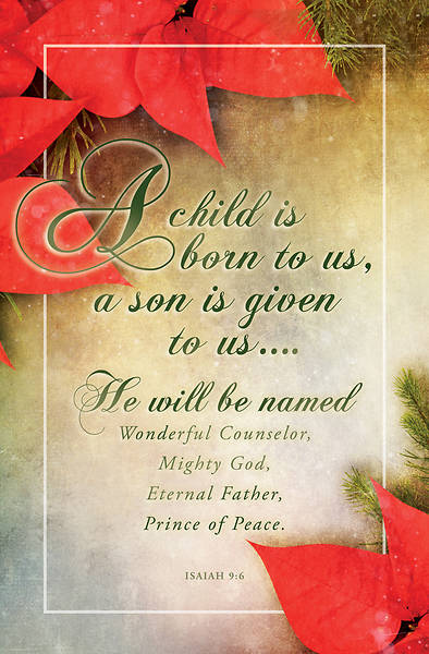 Picture of Christmas A Child is Born Isaiah 9:6 Bulletin Regular