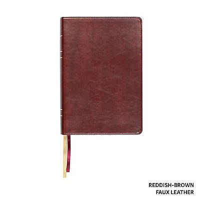 Picture of LSB Large Print Wide Margin Bible Reddish Brown Faux Leather Indexed