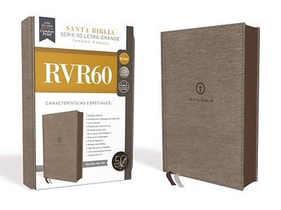 Picture of Rvr60 Santa Biblia Serie 50 Letra Grande, Tamaño Manual, Tapa Dura, Tela, Gris