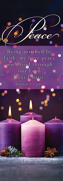 Picture of Banner Peace Being Justified Advent 2 x 6 Vinyl