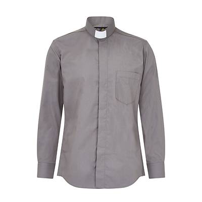 Fair Trade Men's Polycotton Long Sleeve Charcoal Grey Tailored Shirt 17"