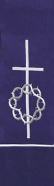 Picture of Crown of Thorns White on Purple Stole