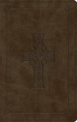 Picture of ESV Large Print Value Thinline Bible (Trutone, Olive, Celtic Cross Design)