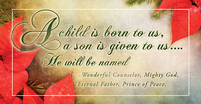 Picture of Christmas A Child is Born Bulletin Isaiah 9:6 Offering Envelope