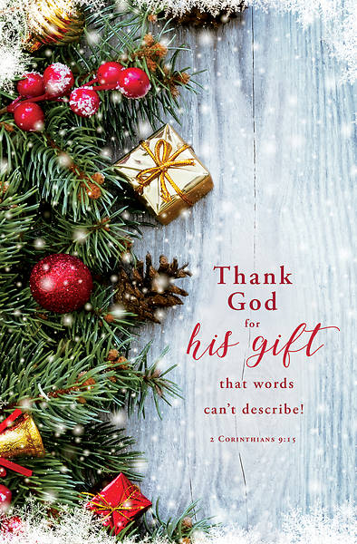 Picture of Christmas Thank God for His Gift 2 Corinthians 9:15 Bulletin Regular