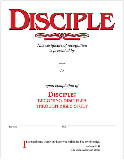 Picture of Disciple I Becoming Disciples Through Bible Study Certificate [PDF Download]