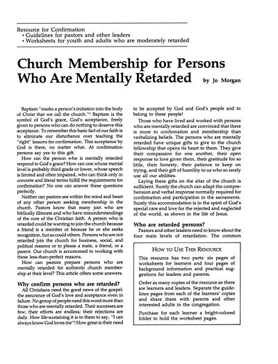 Picture of Church Membership for Persons Who are Mentally Retarded download