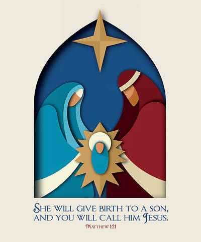 Picture of Christmas She Will Give Birth to a Son Matt 1:21 Bulletin Legal