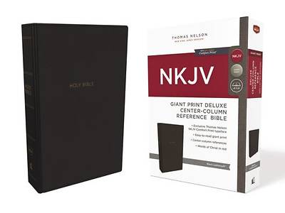 Picture of NKJV, Deluxe Reference Bible, Center-Column Giant Print, Imitation Leather, Black, Red Letter Edition, Comfort Print