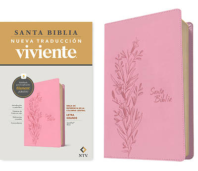 Picture of Biblia de Referencia En La Columna Central Ntv, Letra Grande Con Filament (Sentipiel, Rosa, Letra Roja)
