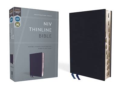 Picture of NIV, Thinline Bible, Bonded Leather, Navy, Indexed, Red Letter Edition