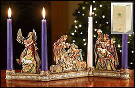Picture of Nativity Scroll Advent Candleholder