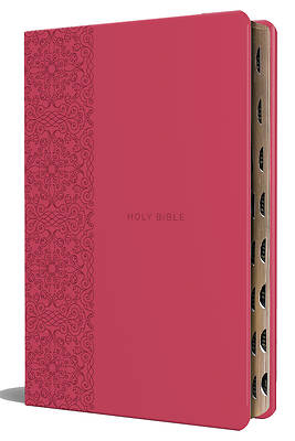 Picture of KJV Holy Bible, Large Print Medium Format, Fuchsia Faux Leather W/Ribbon Marker, Red Letter, Thumb Index