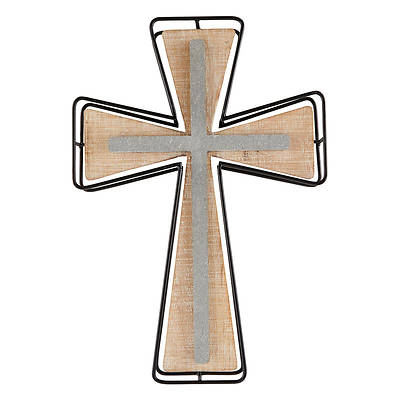 Picture of Metal Frame Cement Wall Cross