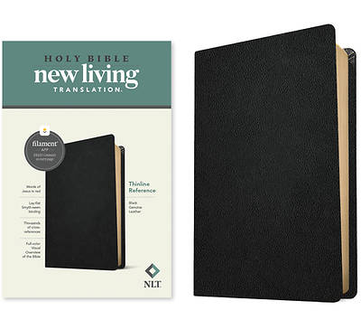 Picture of NLT Thinline Reference Bible, Filament Enabled Edition (Red Letter, Genuine Leather, Black)