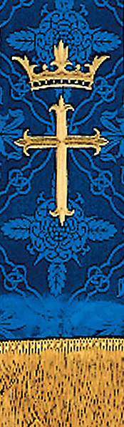 Picture of Brocade Blue Cross Crown Embroidery 92" Stole