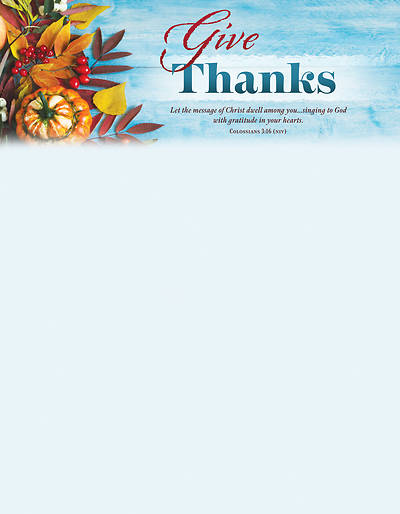 Picture of Give Thanks Thanksgiving Letterhead