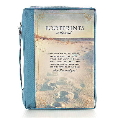 Picture of Bible Cover Xlarge Printed Poly Footprints